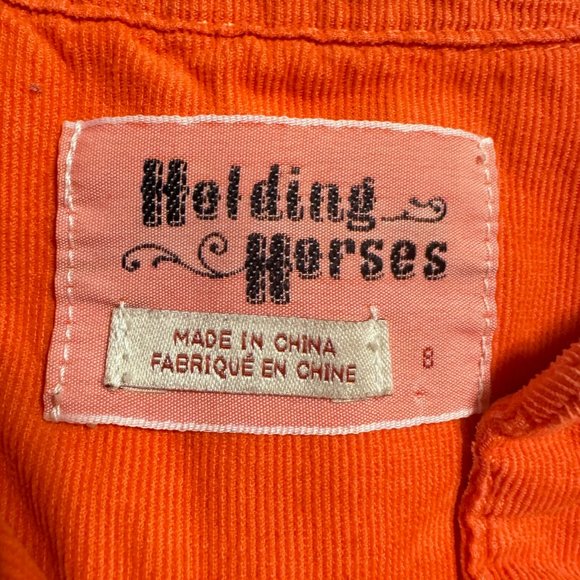 🎉😀CLEARANCE SALE!!😀🎉ANTHROPOLOGIE Holding Horses Orange Corduroy Shirt - Picture 4 of 8